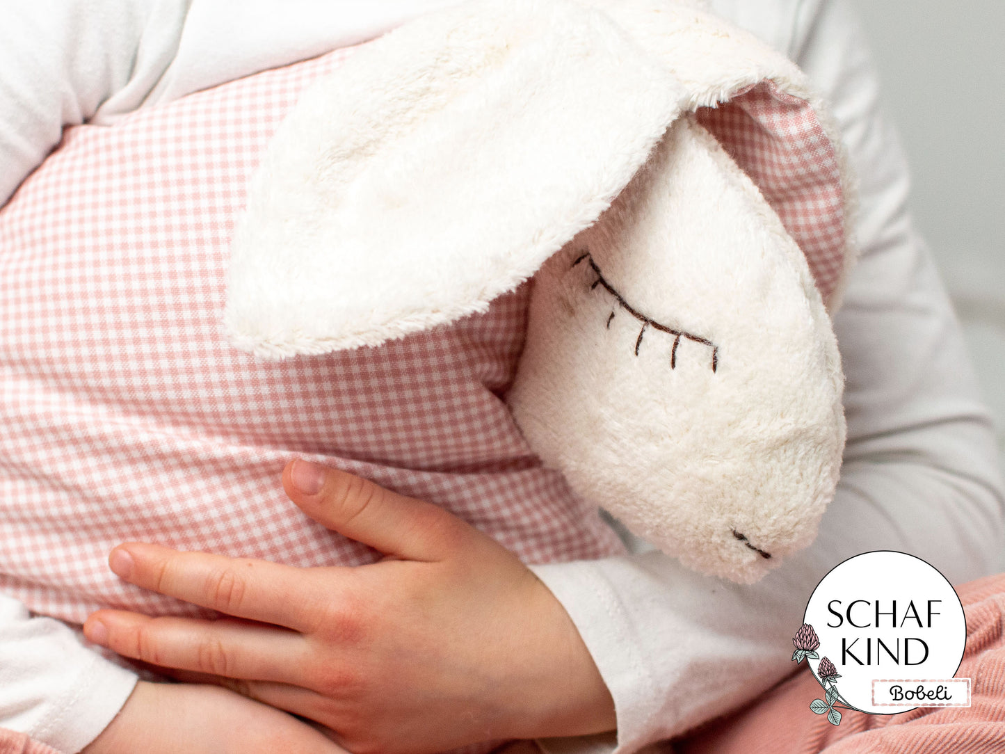 Schlafschaf 10 Rosa Vichy-Karo - Bobeli Kuschelkissen