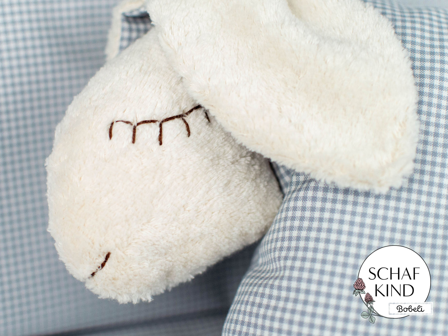 Schlafschaf 80 Graues Vichy-Karo - Bobeli Kuschelkissen