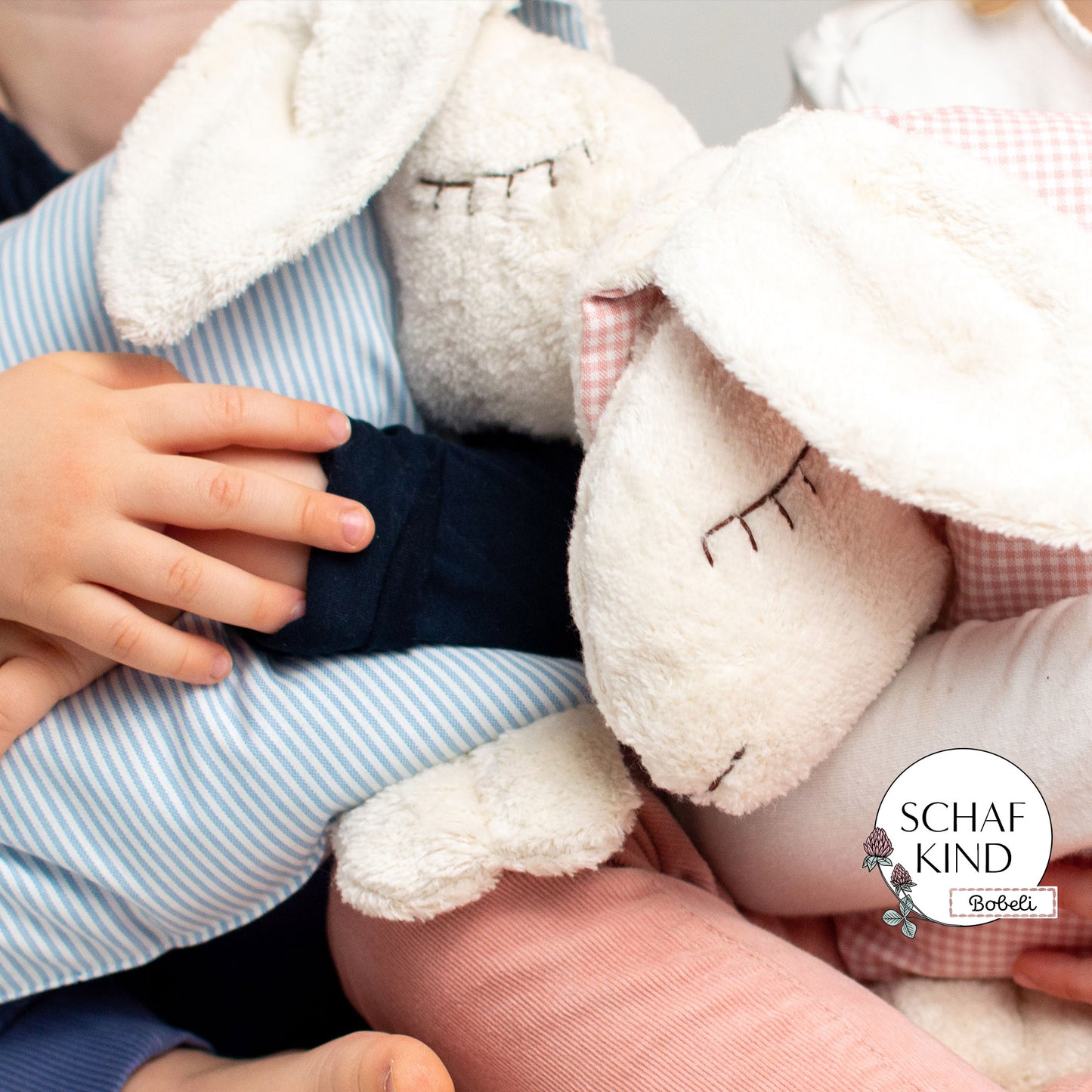 Schlafschaf 80 Graues Vichy-Karo - Bobeli Kuschelkissen