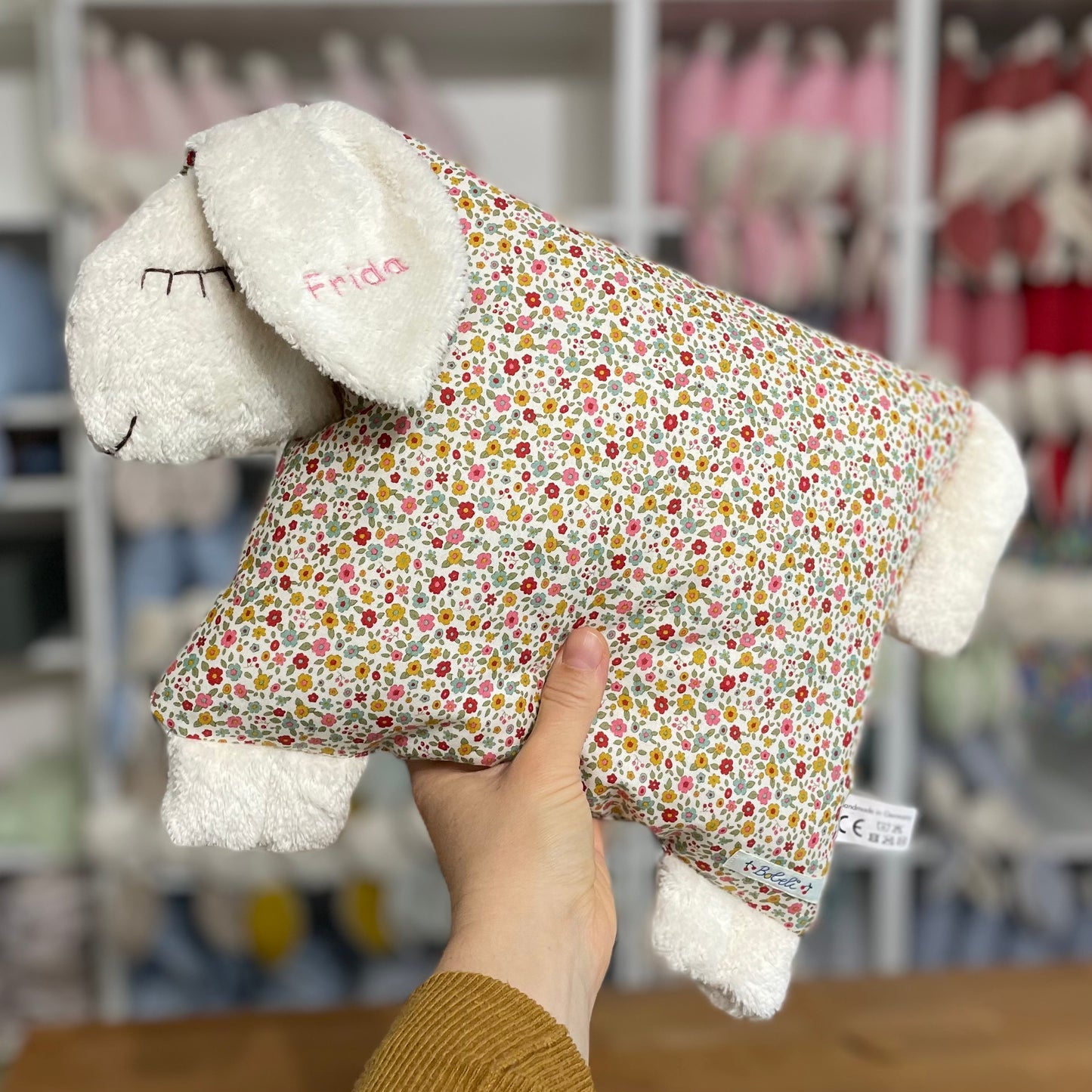 Schlafschaf 23 Bunte Blümchen - Bobeli Kuschelkissen
