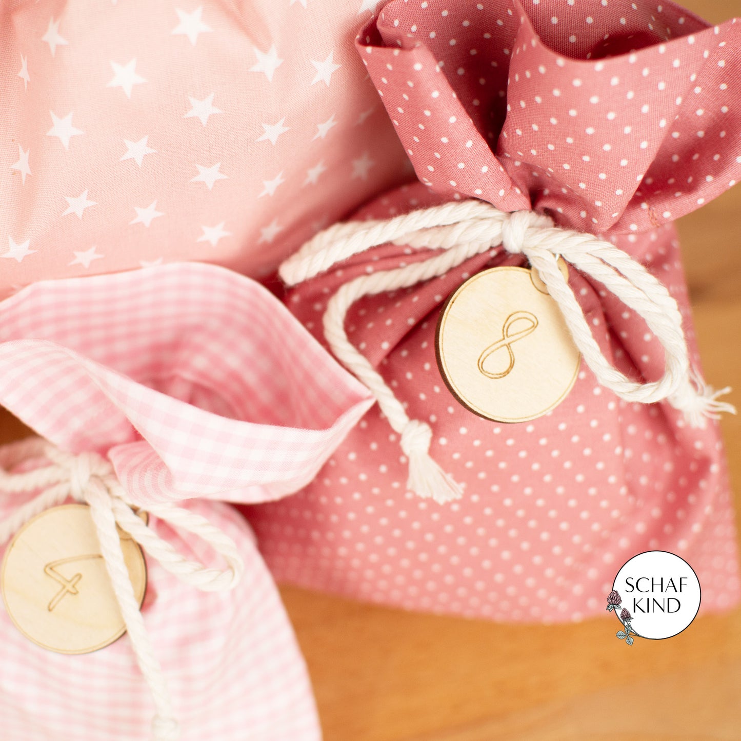Adventskalender aus Baumwollstoff zum Befüllen - Rosa Var. 2