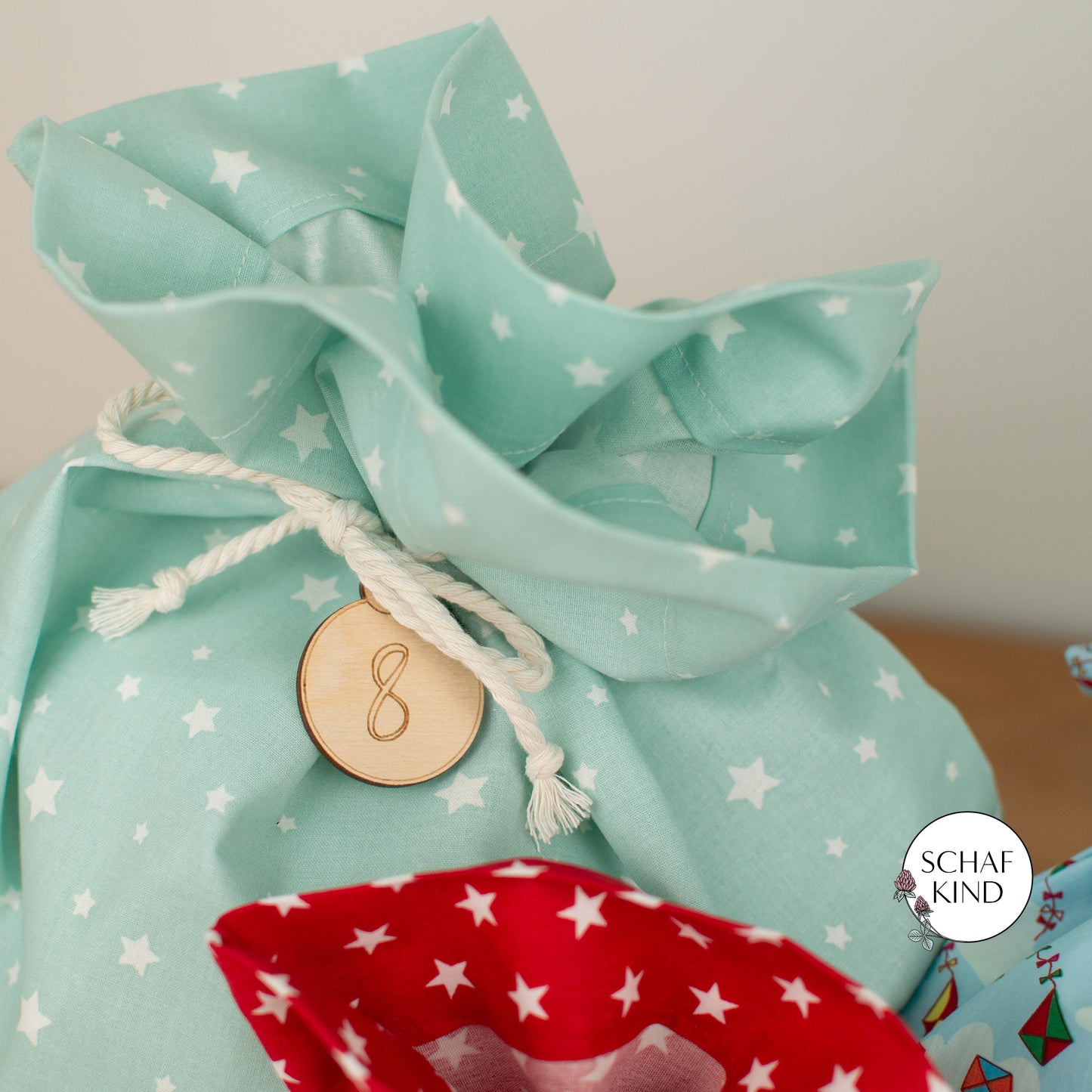 Adventskalender aus Baumwollstoff zum Befüllen - Bunt Var. 2