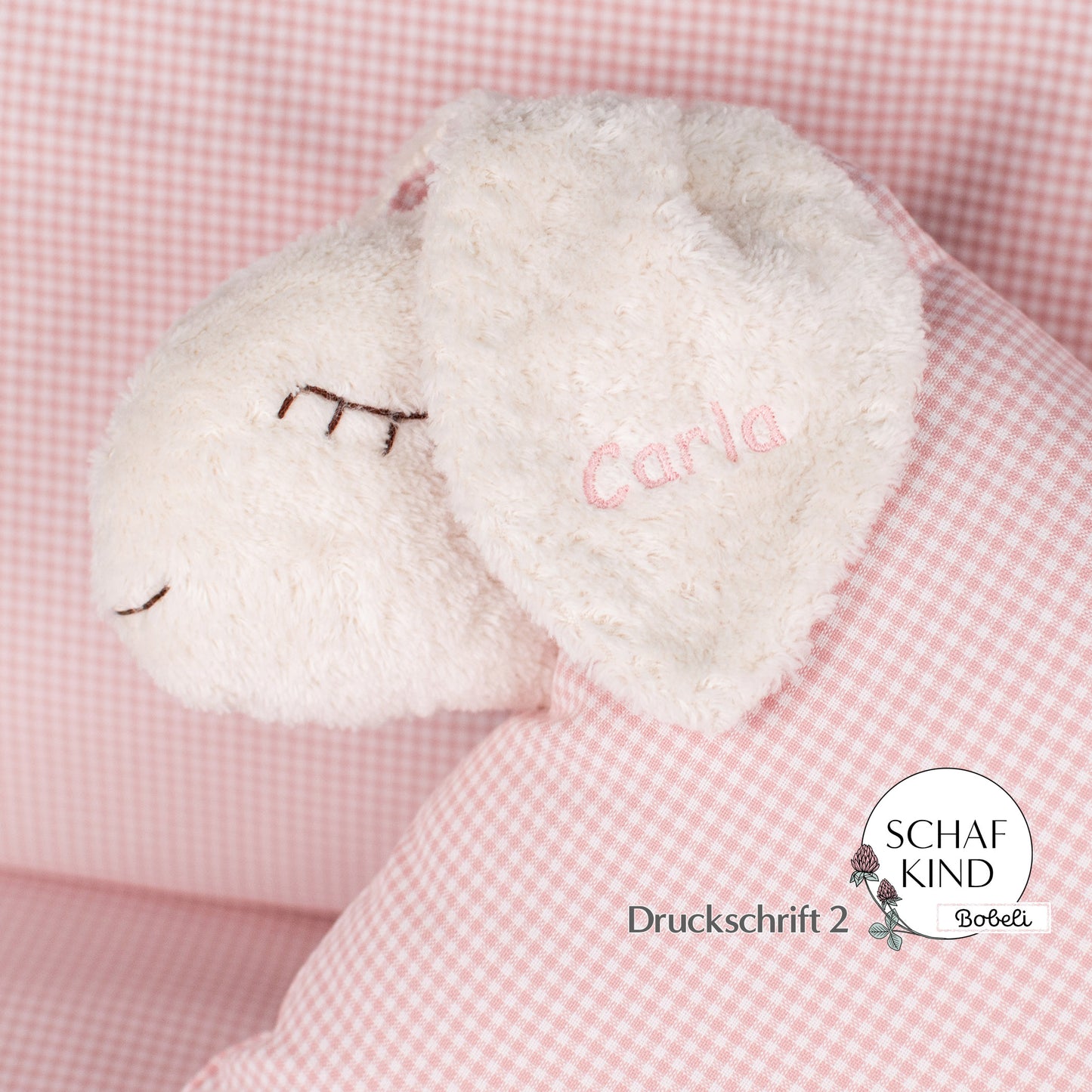 Schlafschaf 10 Rosa Vichy-Karo - Bobeli Kuschelkissen