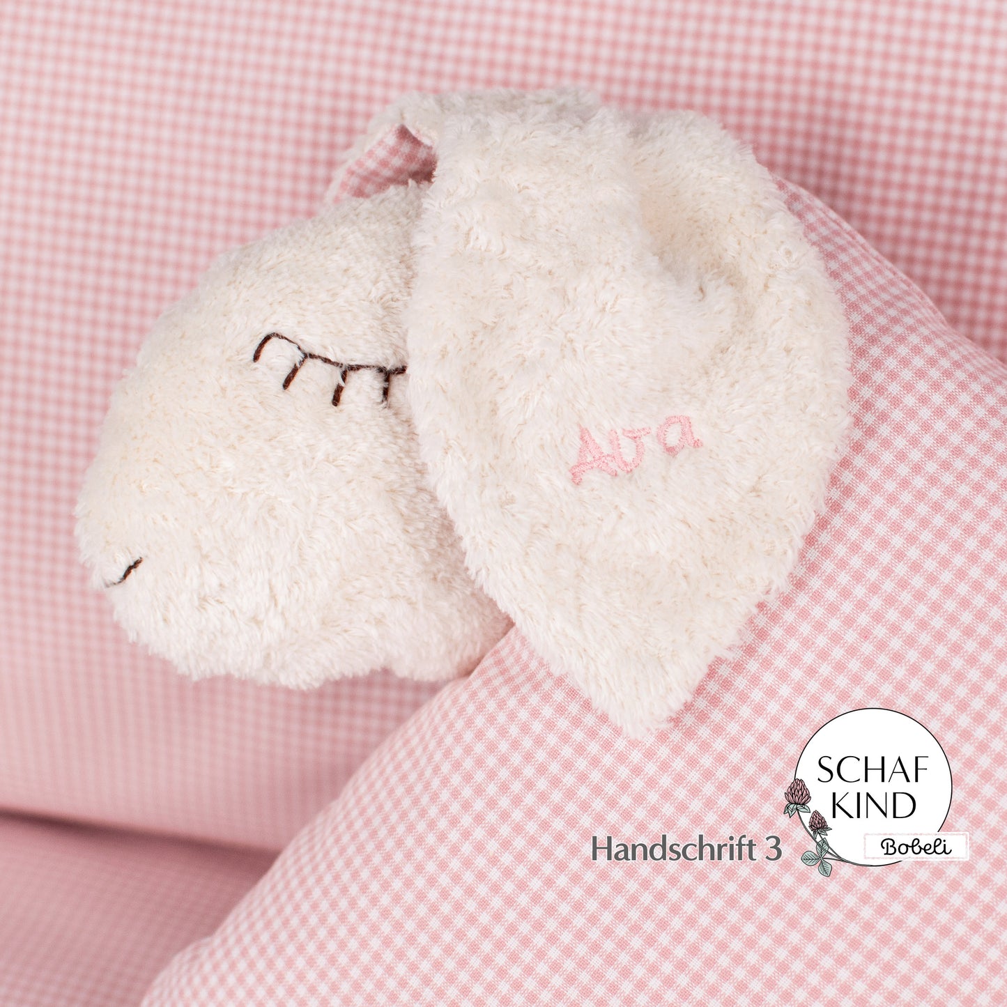 Schlafschaf 10 Rosa Vichy-Karo - Bobeli Kuschelkissen