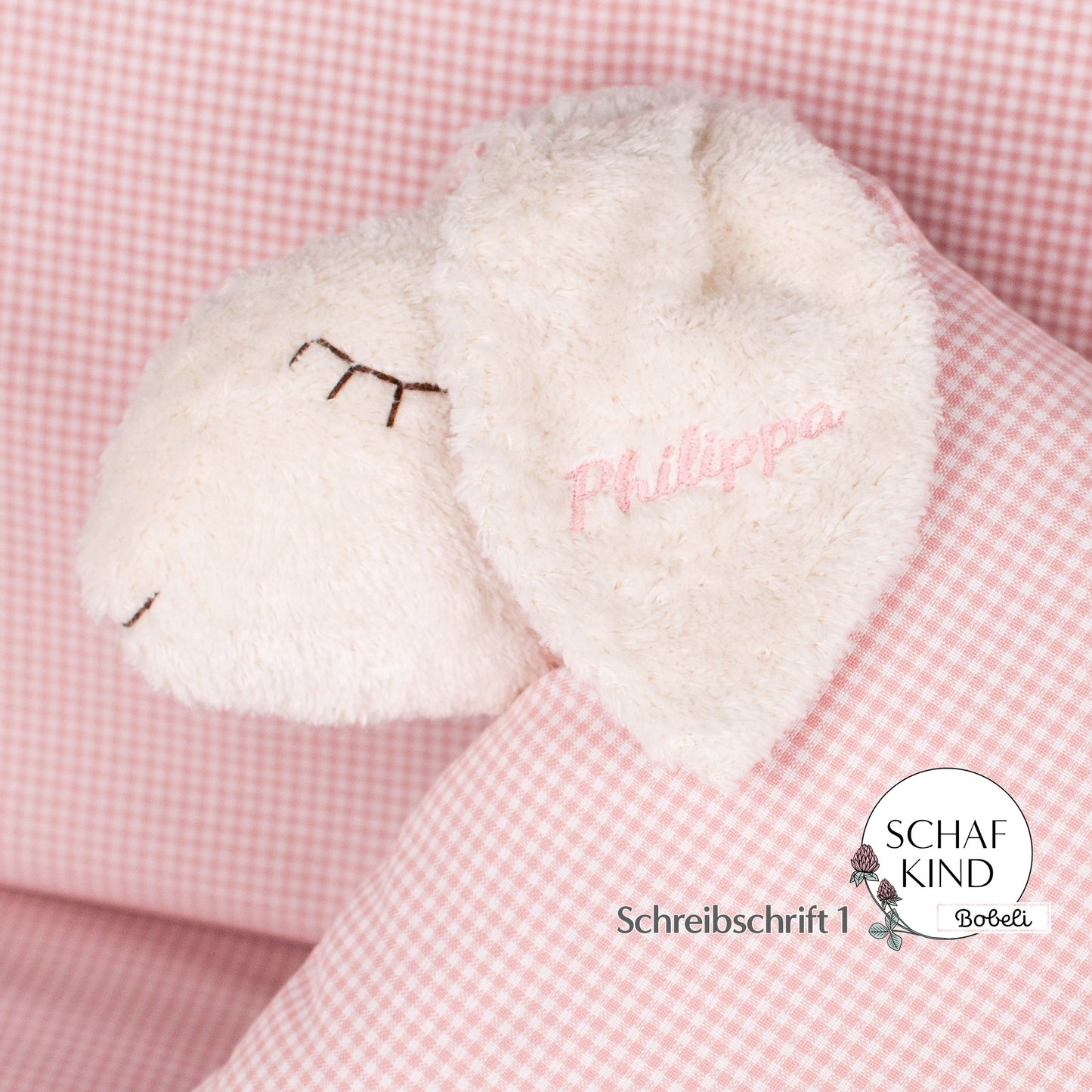 Schlafschaf 10 Rosa Vichy-Karo - Bobeli Kuschelkissen