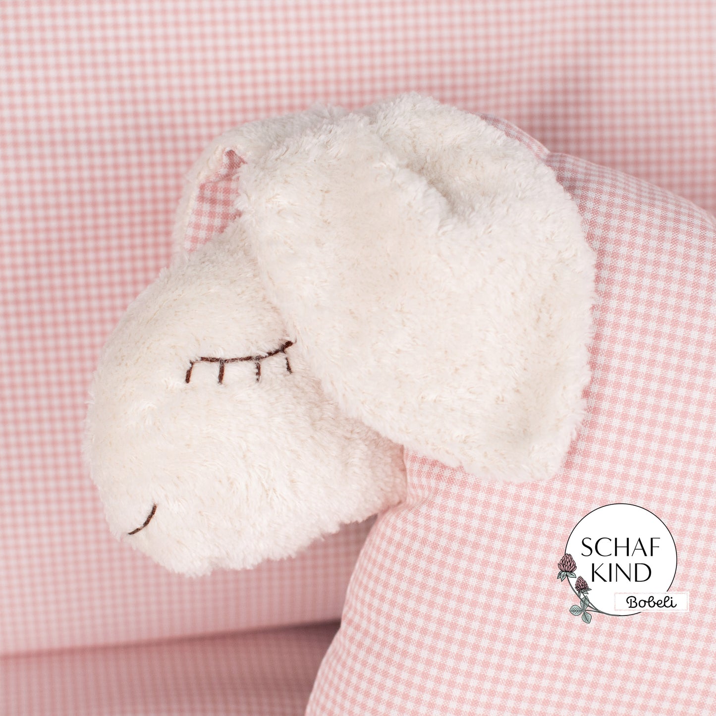 Schlafschaf 10 Rosa Vichy-Karo - Bobeli Kuschelkissen