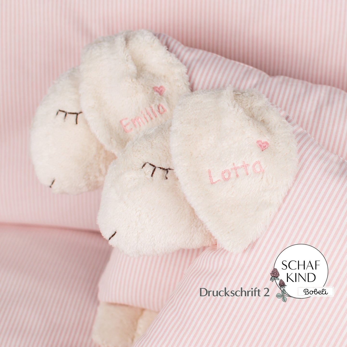Schlafschaf 11 Rosa Streifen - Bobeli Kuschelkissen