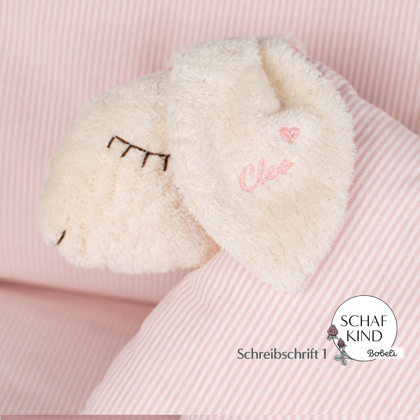Schlafschaf 11 Rosa Streifen - Bobeli Kuschelkissen