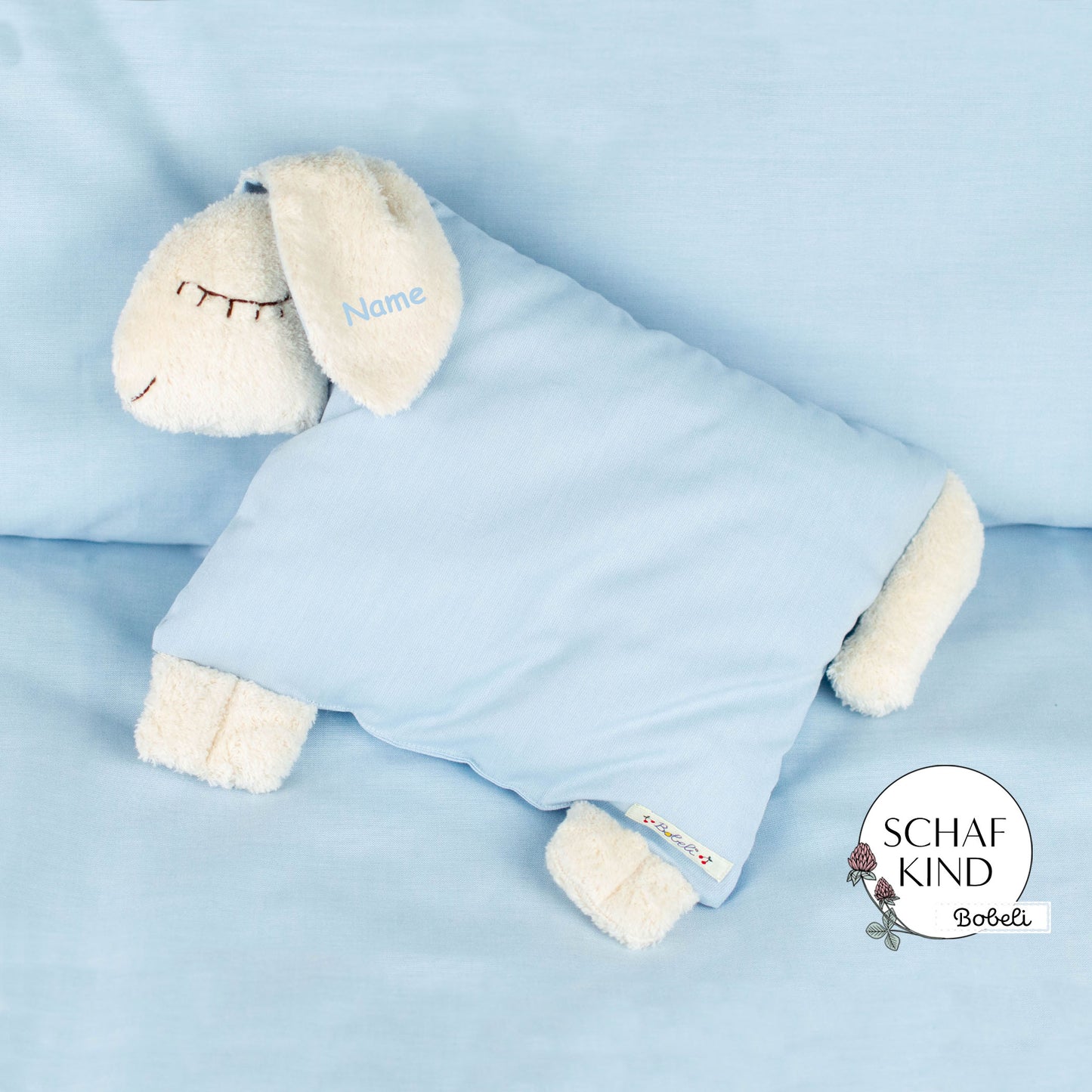 Schlafschaf 46 Babyblau - Bobeli Kuschelkissen