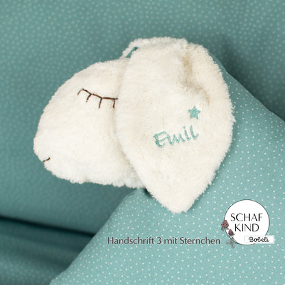 Schlafschaf 65 Salbei mit Pünktchen - Bobeli Kuschelkissen