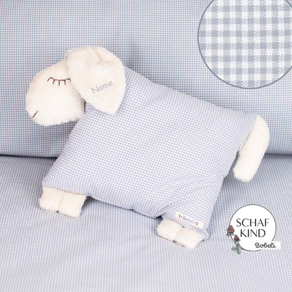Schlafschaf 80 Graues Vichy-Karo - Bobeli Kuschelkissen