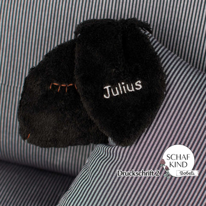 Schlafschaf 90 Schwarz mit Streifen - Bobeli Kuschelkissen