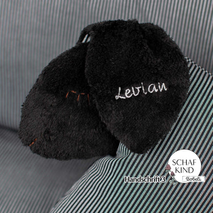Schlafschaf 90 Schwarz mit Streifen - Bobeli Kuschelkissen
