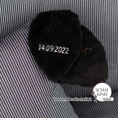 Schlafschaf 90 Schwarz mit Streifen - Bobeli Kuschelkissen